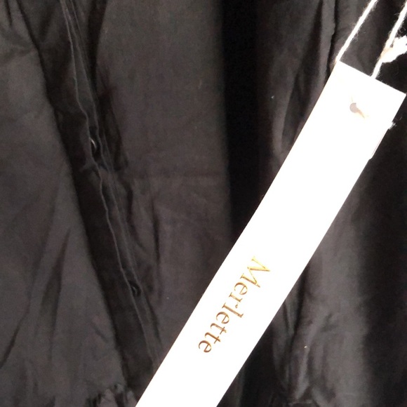 Merlette Martel Tiered Lawn Dress Black Pleated Long Sleeve Cotton Lagenlook XS - Picture 3 of 8